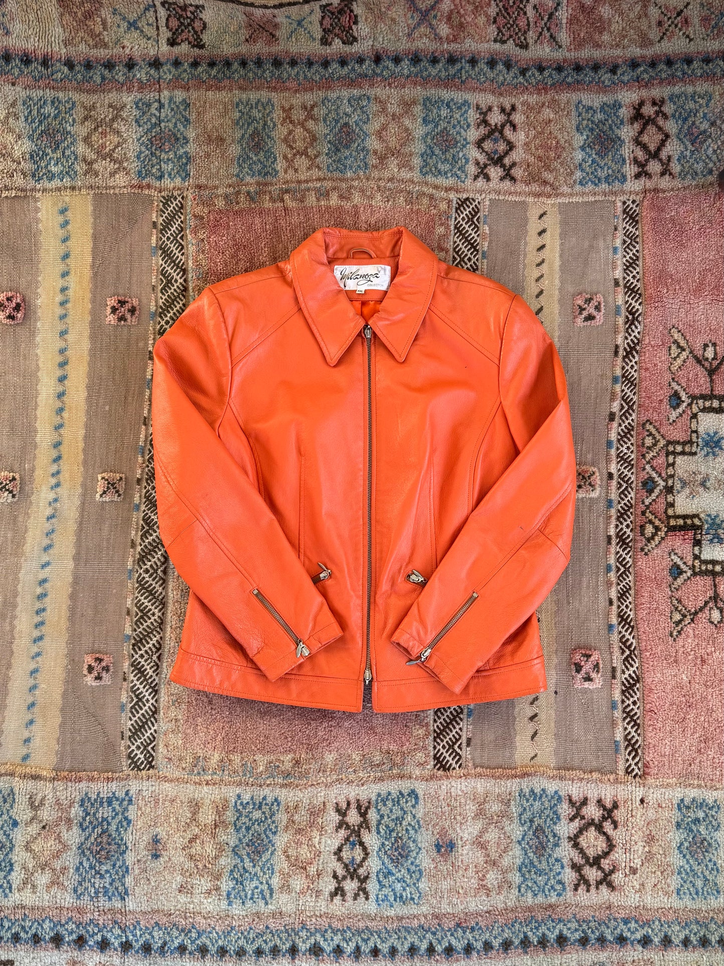 Orange Leather Jacket