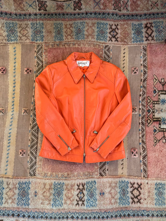 Orange Leather Jacket