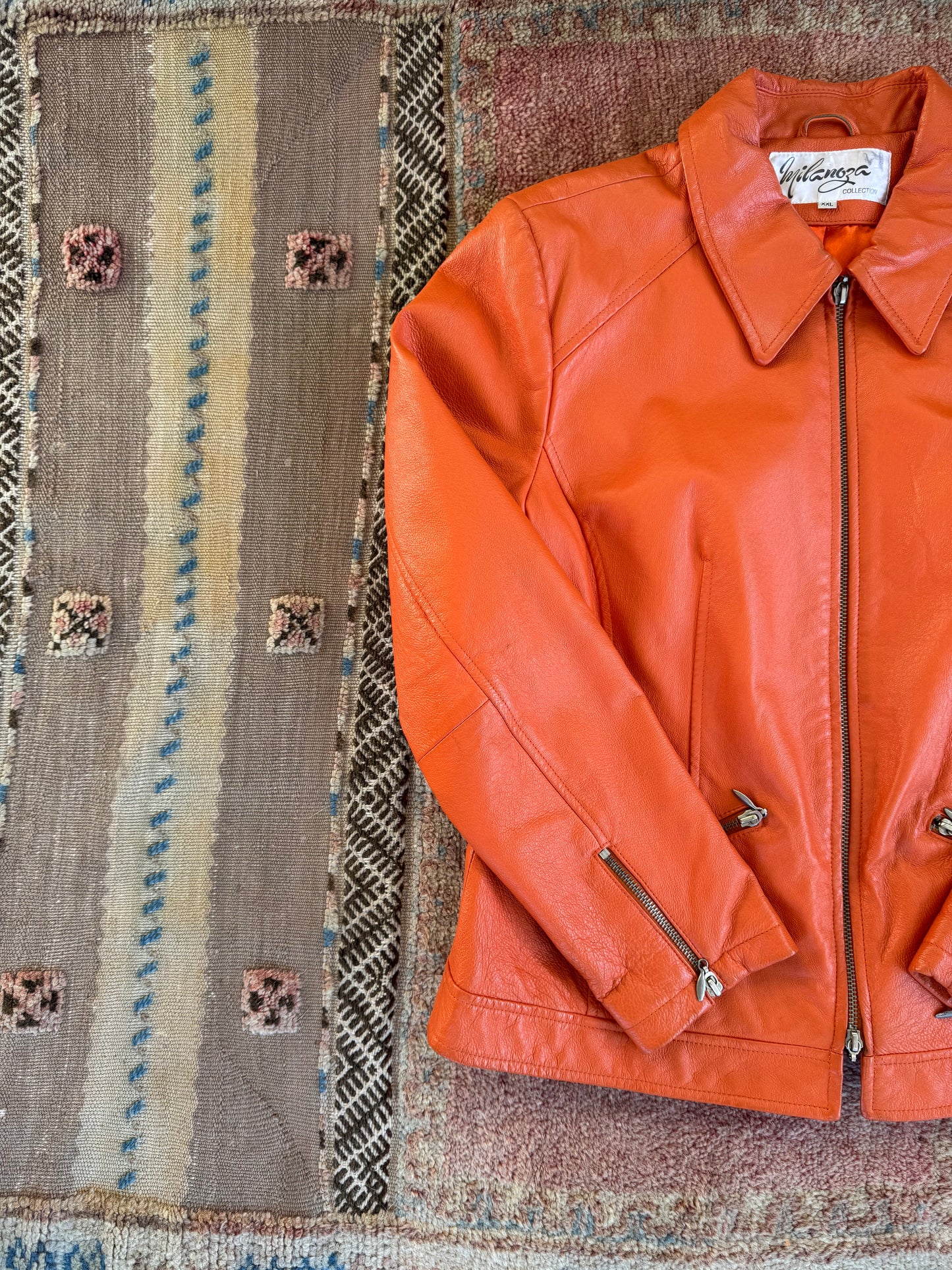 Orange Leather Jacket