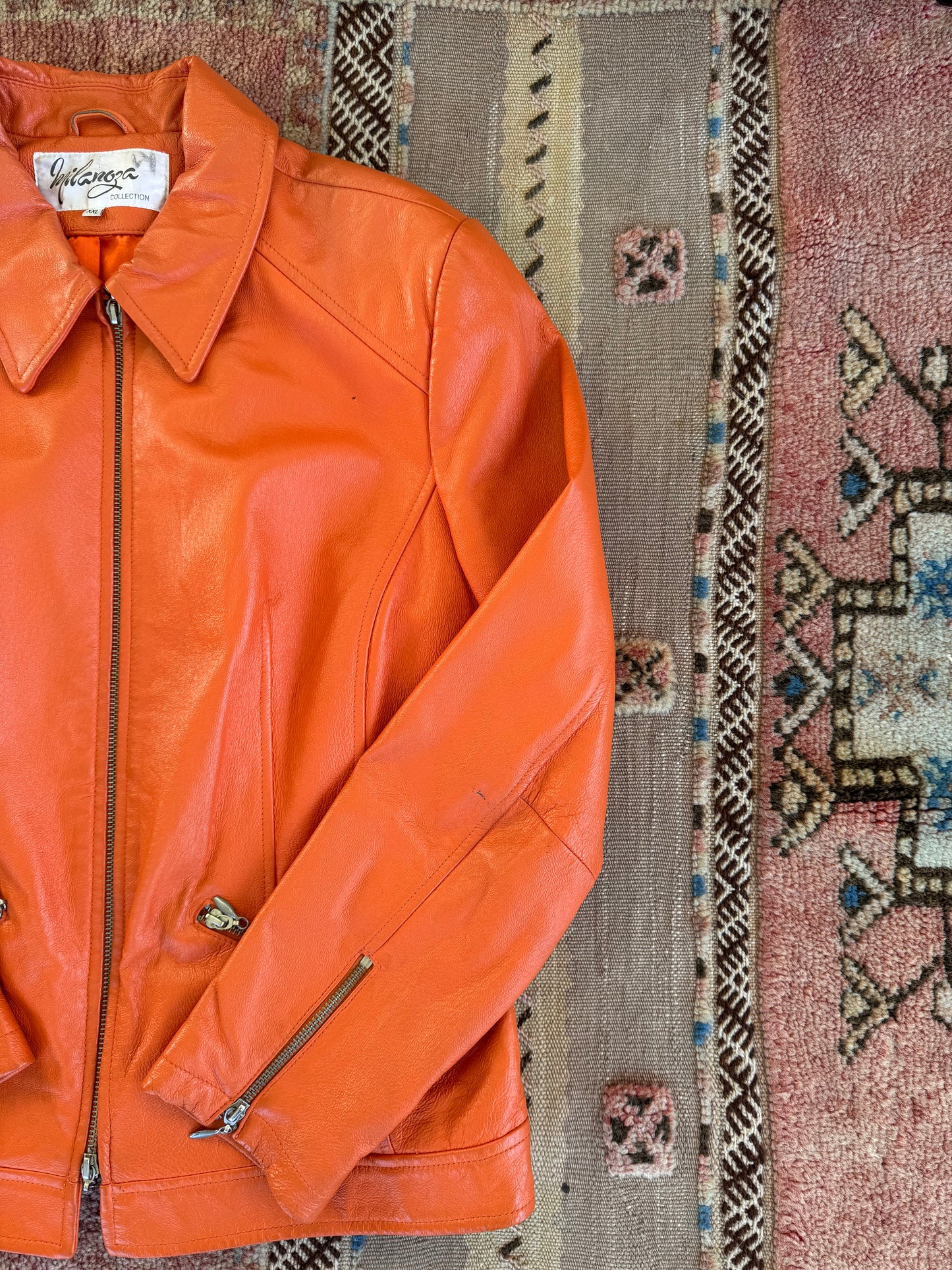Orange Leather Jacket