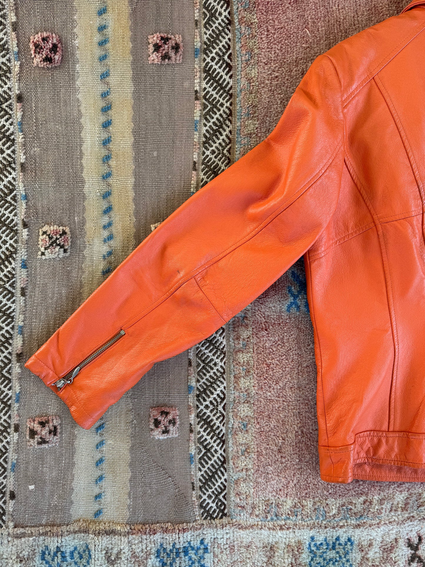 Orange Leather Jacket