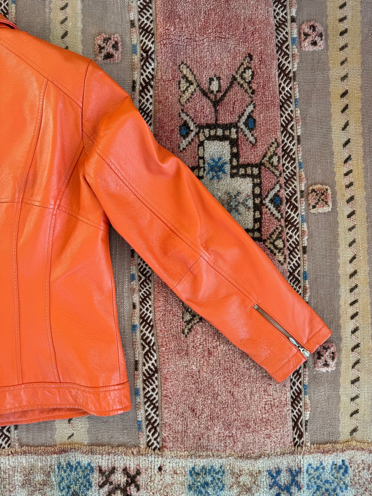 Orange Leather Jacket