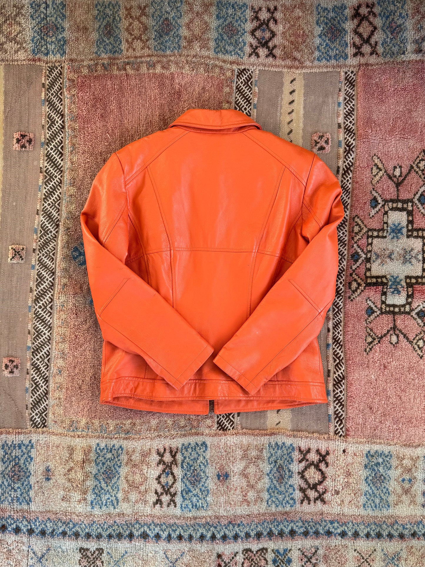 Orange Leather Jacket