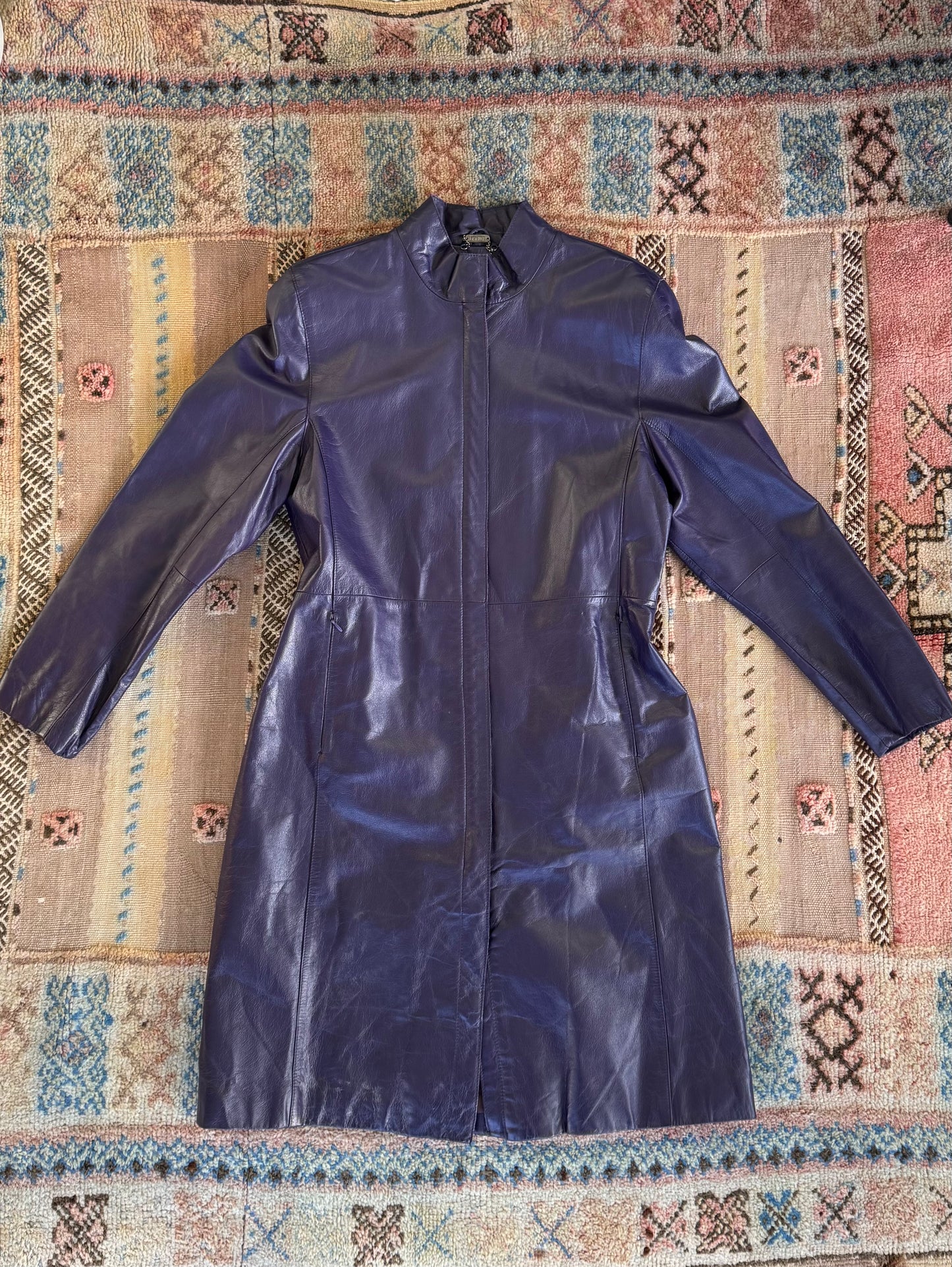 Purple Leather Trench