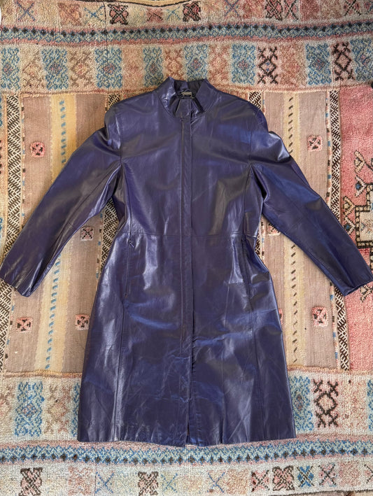 Purple Leather Trench