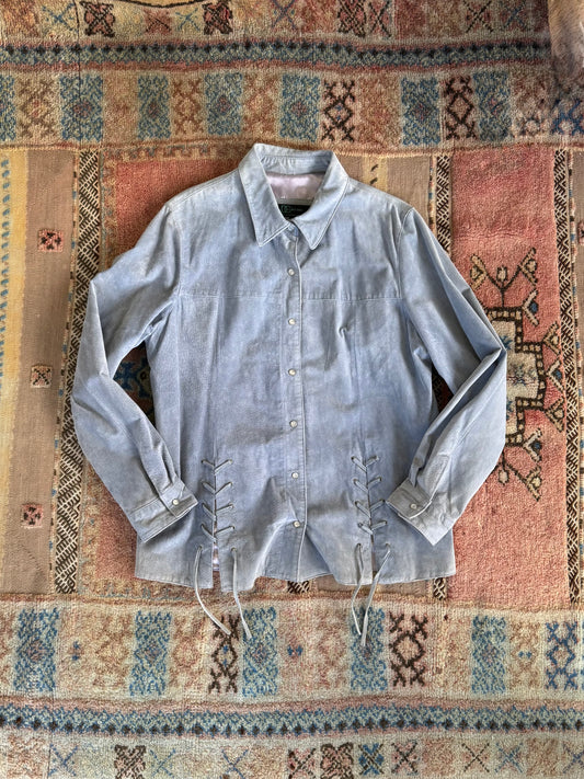 Periwinkle Leather Shacket