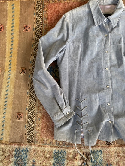 Periwinkle Leather Shacket