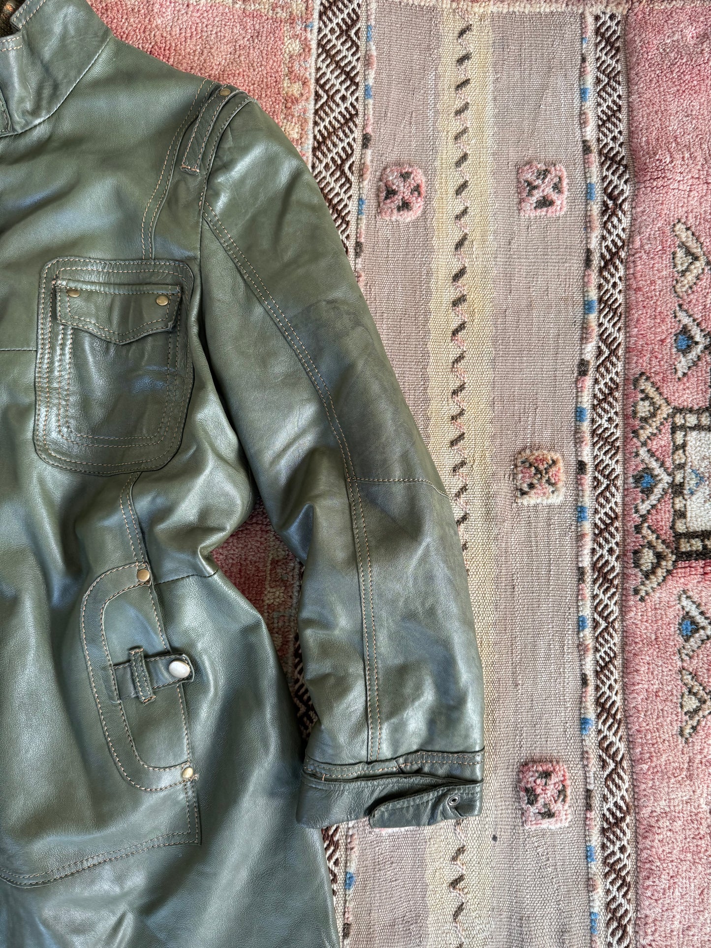 Green Leather Trench