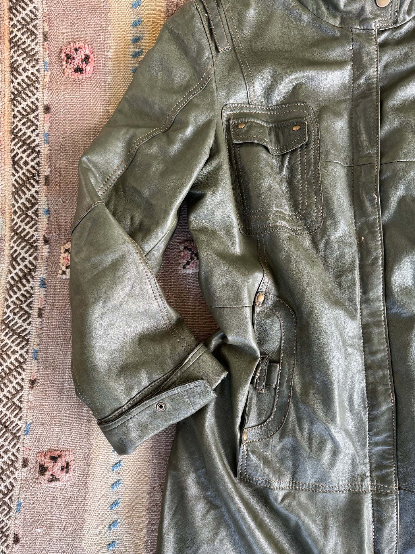 Green Leather Trench