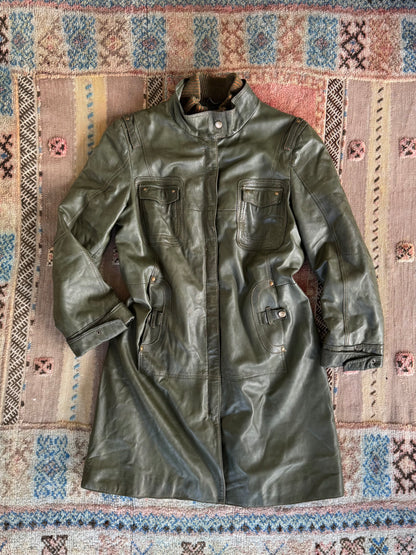Green Leather Trench