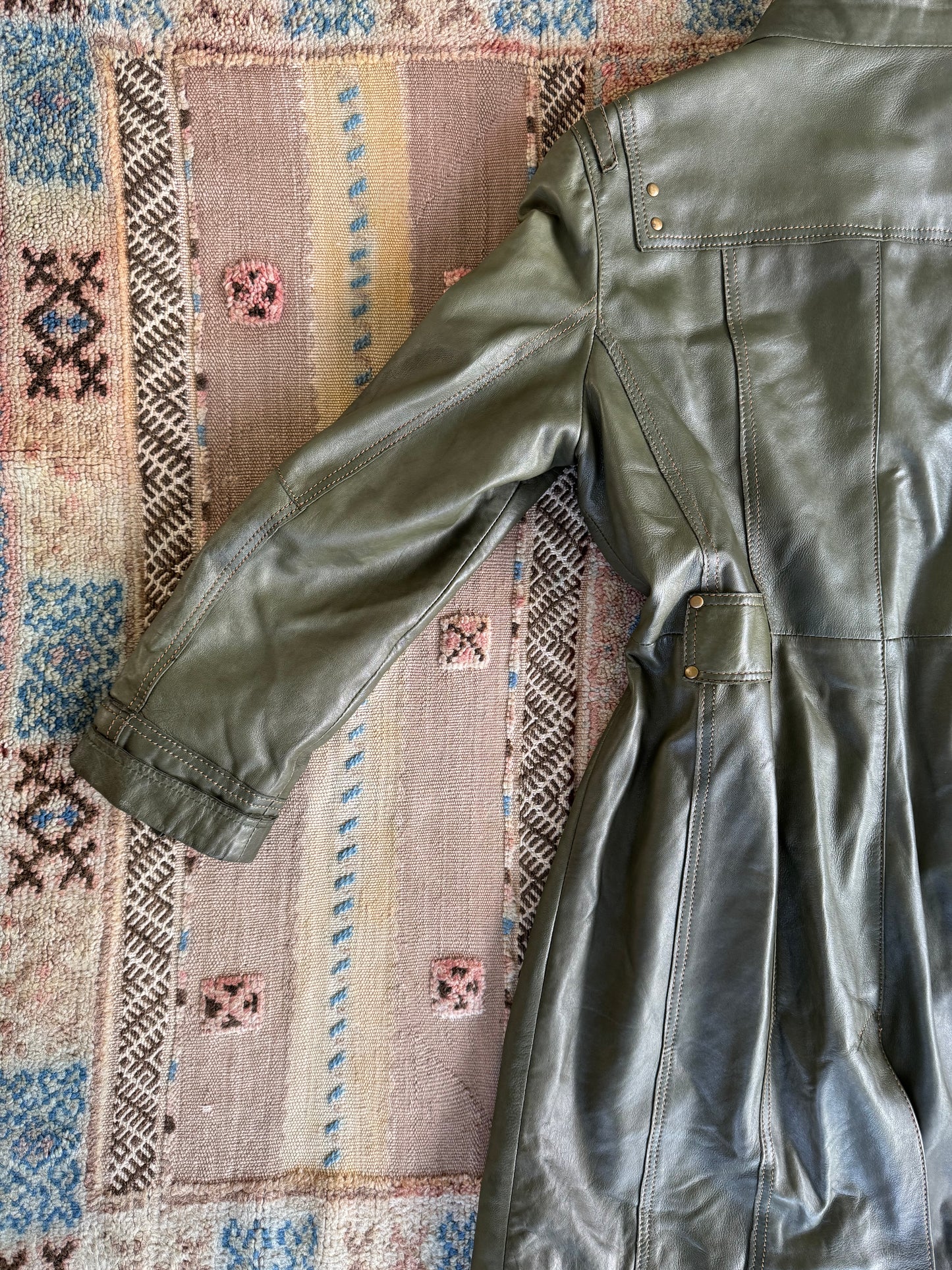Green Leather Trench
