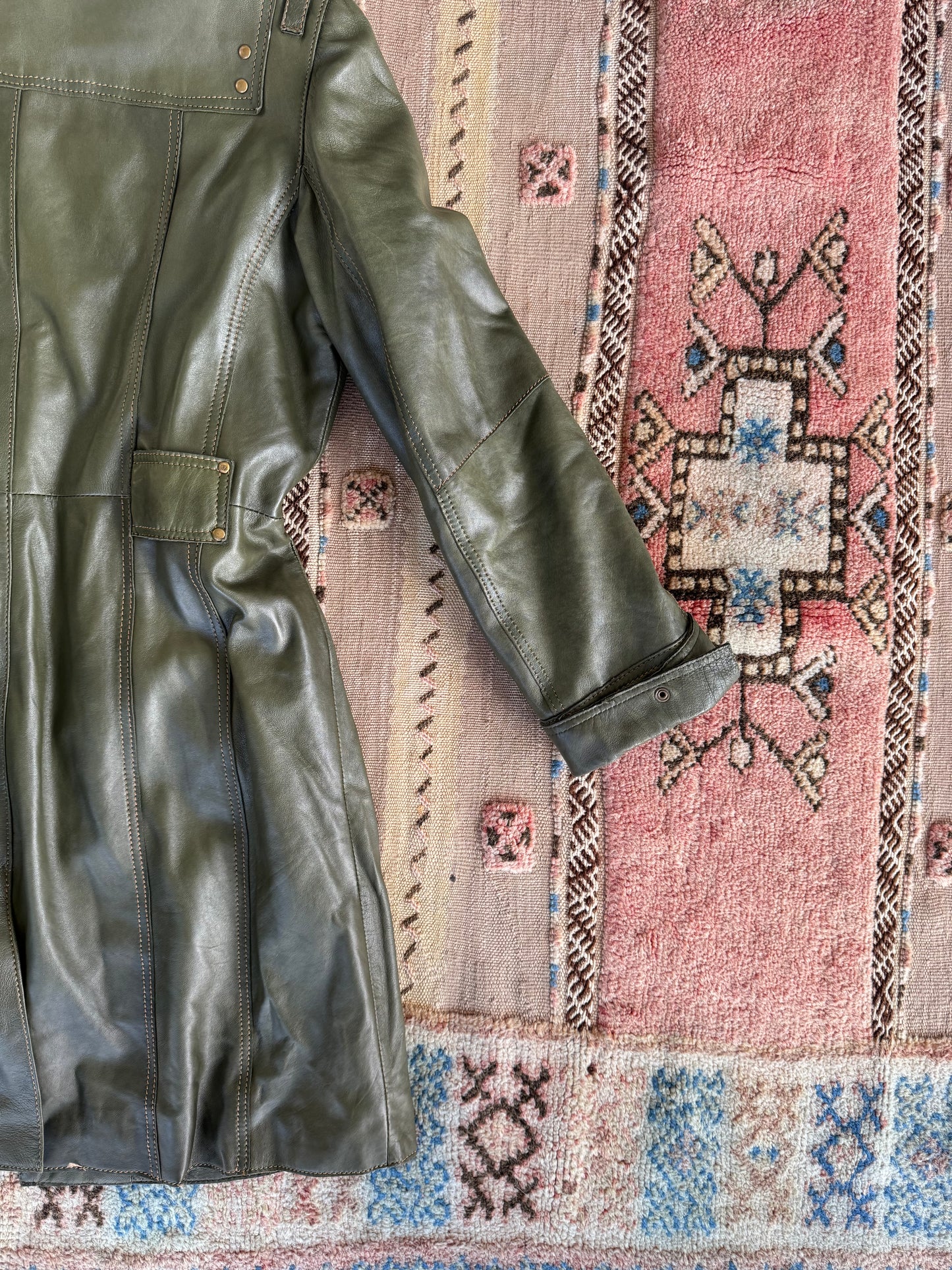 Green Leather Trench