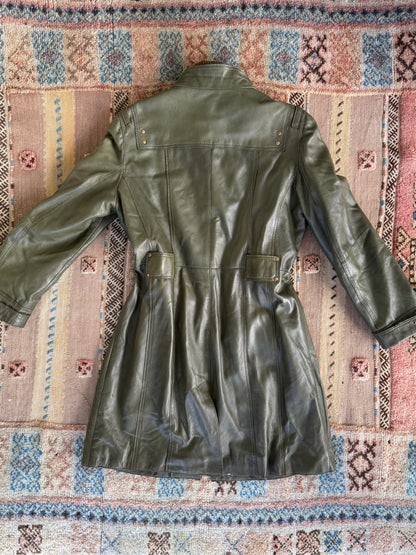 Green Leather Trench