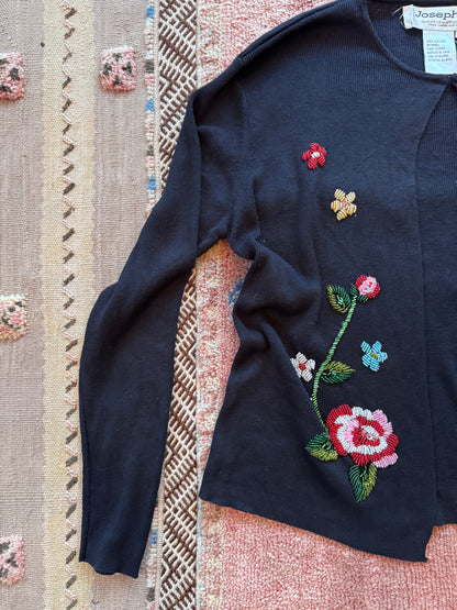 Beaded Silk Cardigan