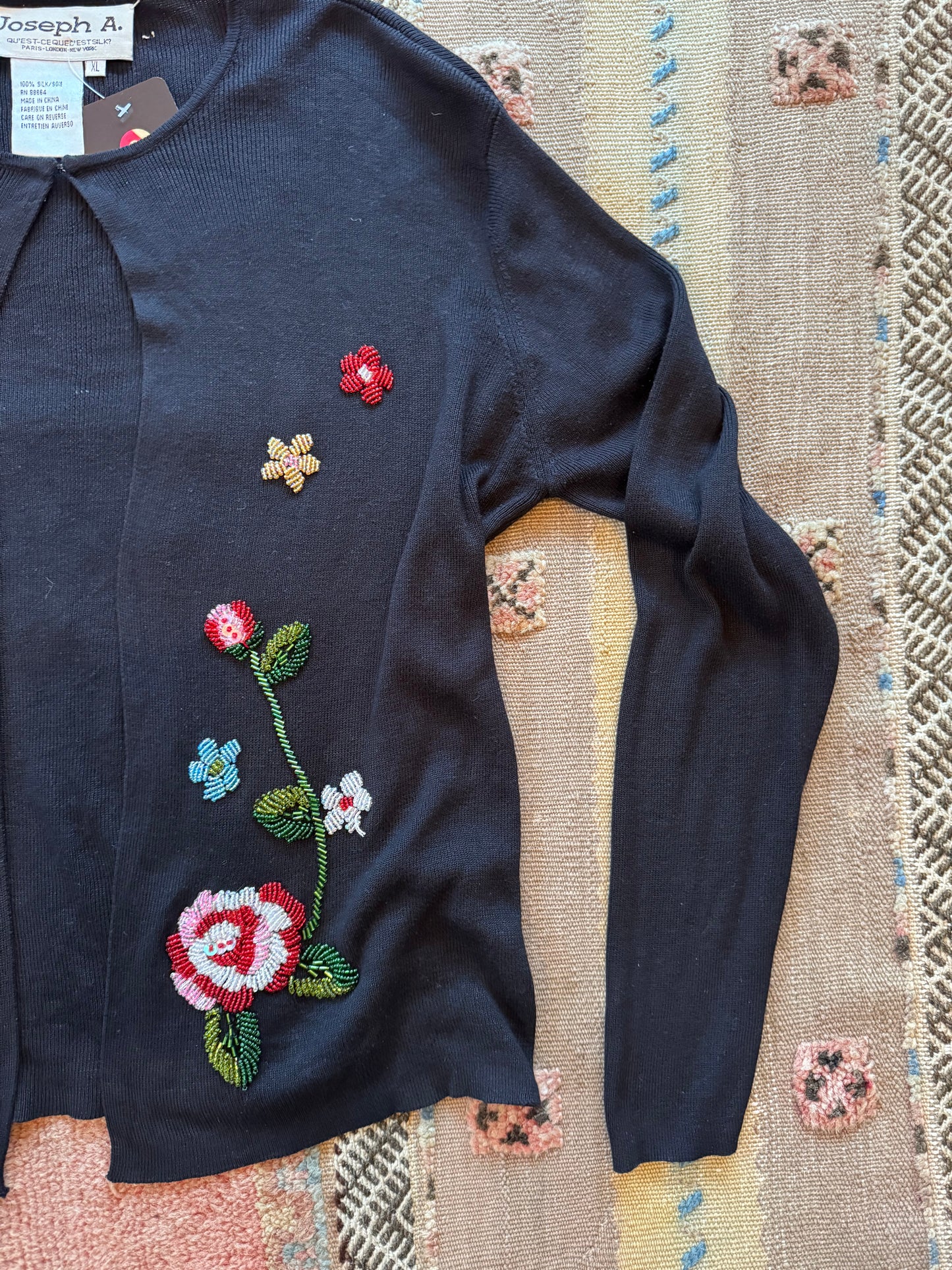 Beaded Silk Cardigan