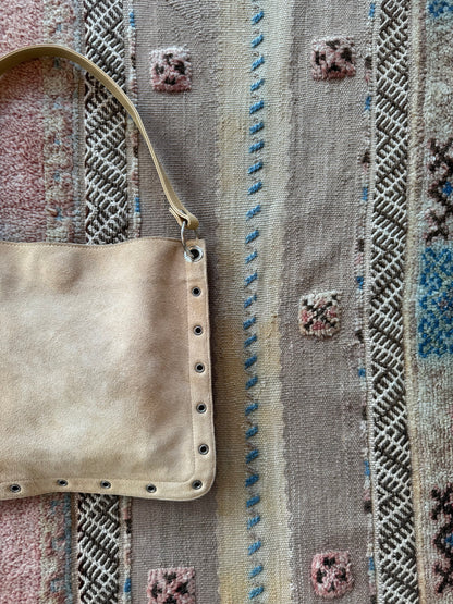 Suede Grommet Bag