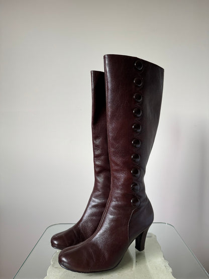 Brown Button Boots