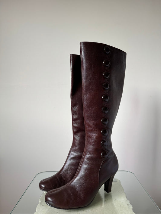 Brown Button Boots