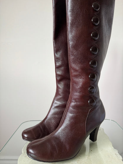 Brown Button Boots