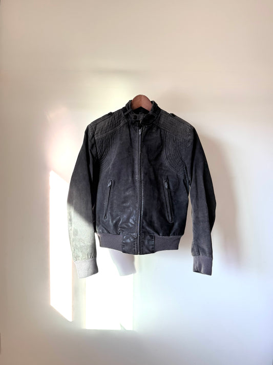 Grey Leather Jacket