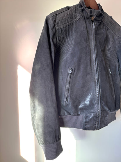 Grey Leather Jacket