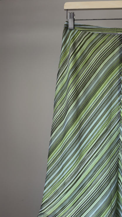 Lime Green Striped Skirt
