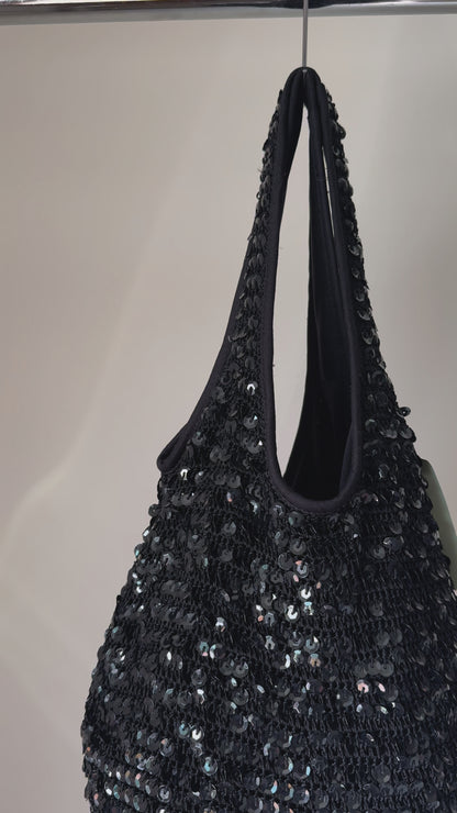 Black Sequin Tote