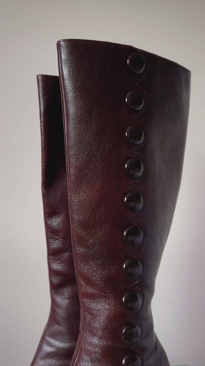 Brown Button Boots