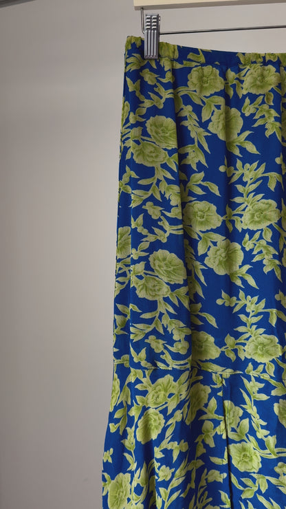 Blue & Green Floral Skirt